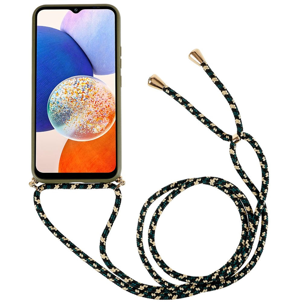 Samsung Galaxy A14 5G / A14 4G Necklace Bio Gummi Case Hülle Eco Friendly Nachhaltig Kompostierbar   Handykette (150cm) - Grün