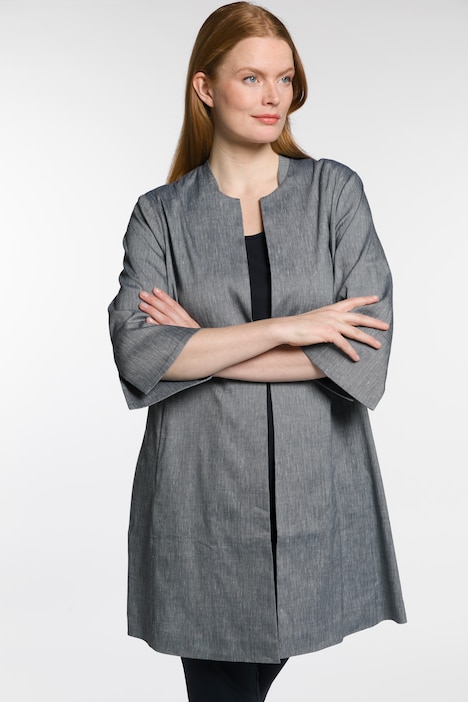 Blazer, Stretchleinen, Collegekragen, 3/4-Arm