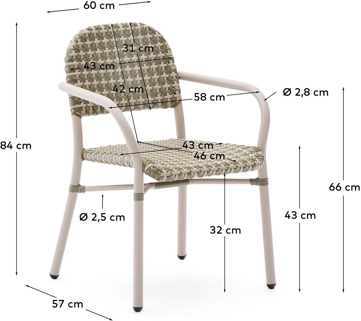 Kave Home   Tuccia Tuinstoel