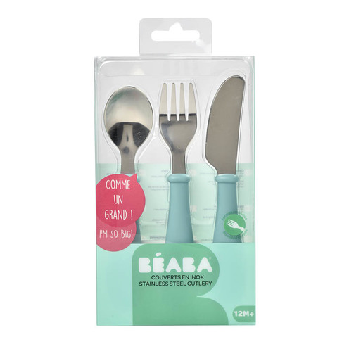 Set de 3 couverts inox airy green - BEABA