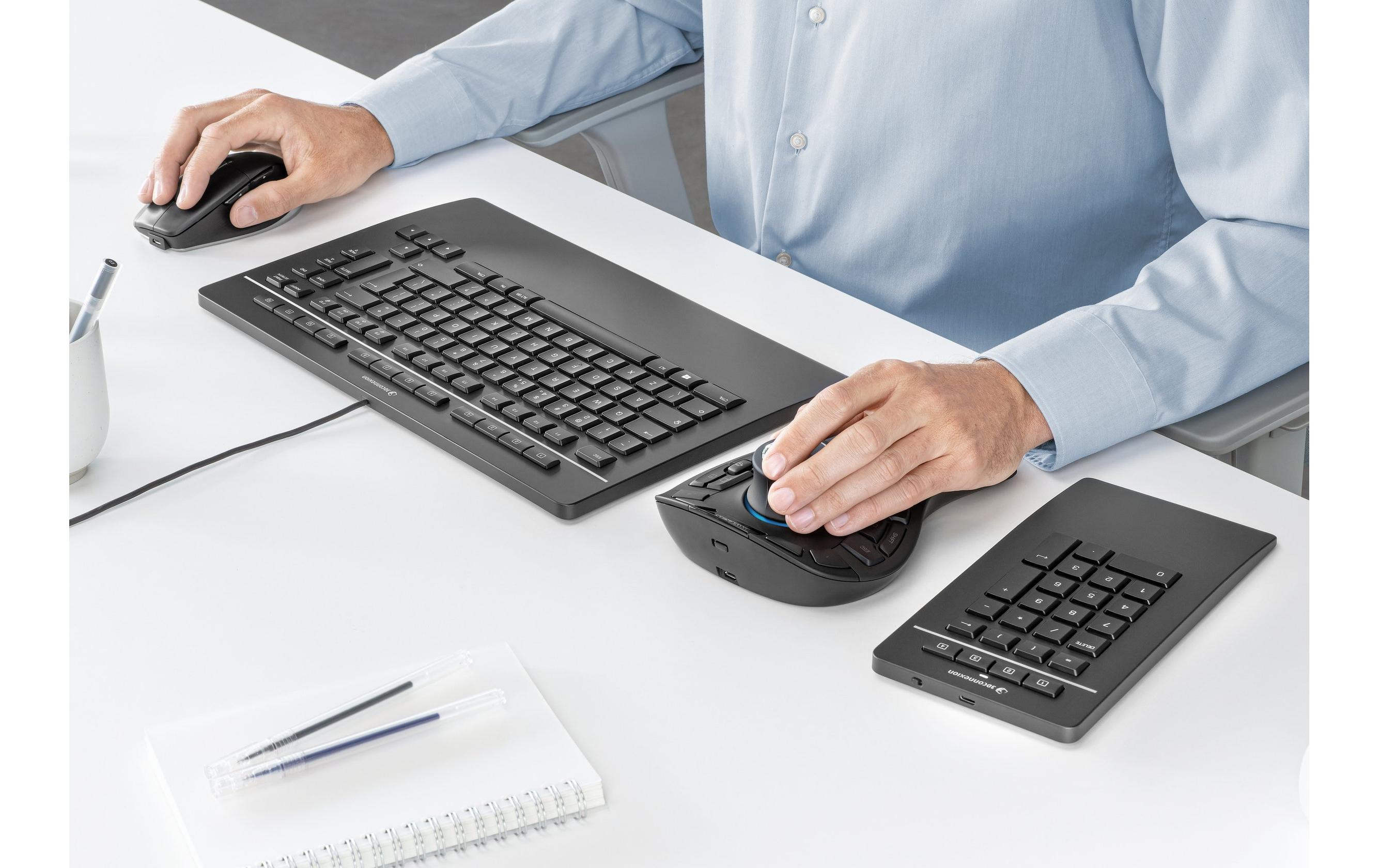 Tastatur Keyboard Pro mit NumpadKabelgebundene USB-Tastatur mit kabellosem Ziffernblock