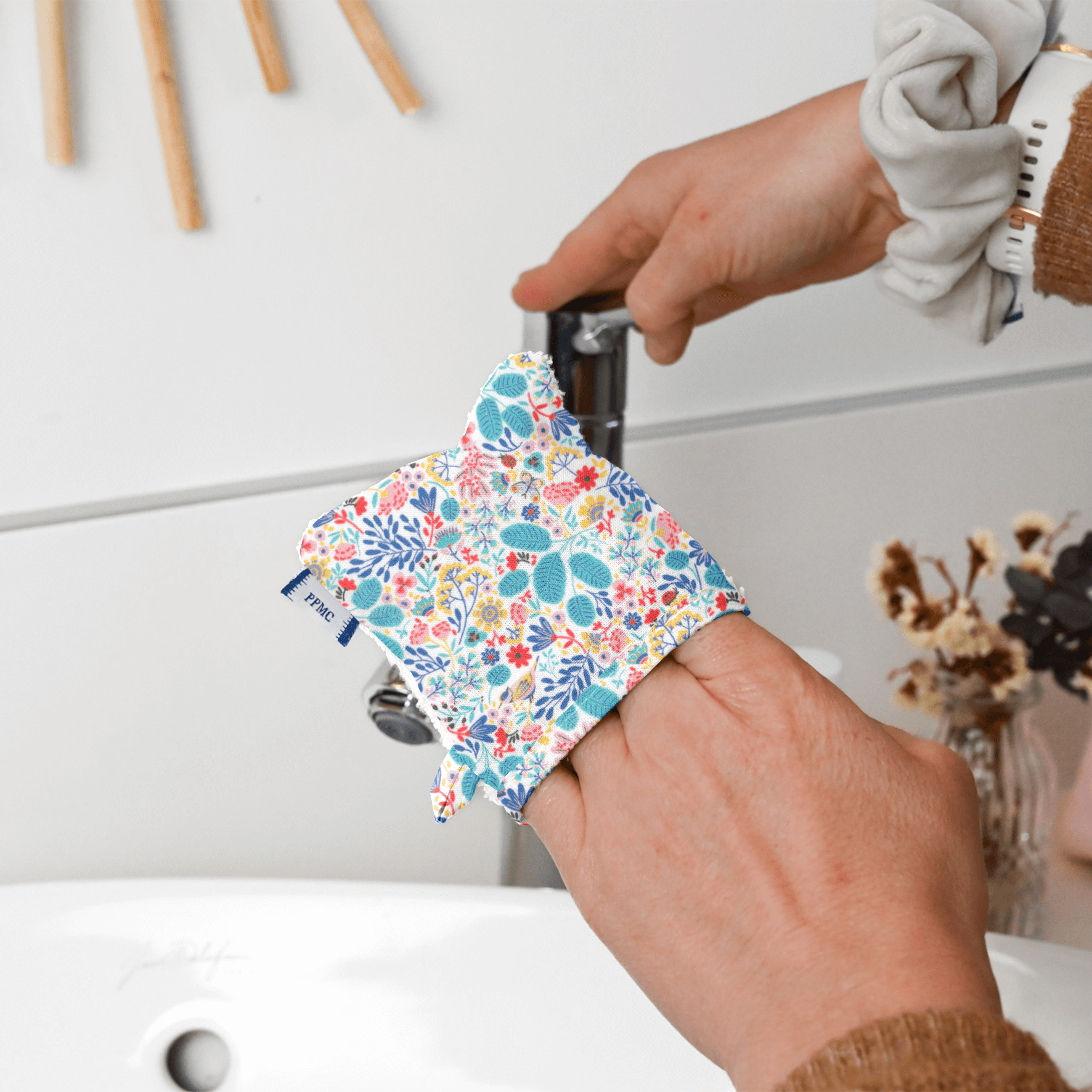 Mini-Gant Démaquillant Champêtre Bleuté