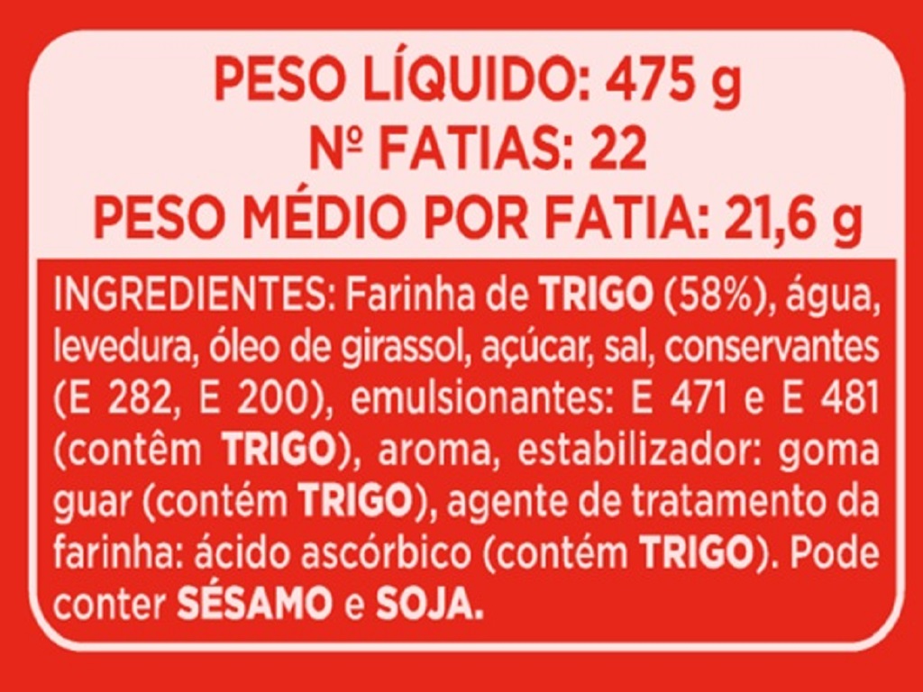 PÃO PANRICO DE FORMA RECEITA ECONÓMICA 475G
