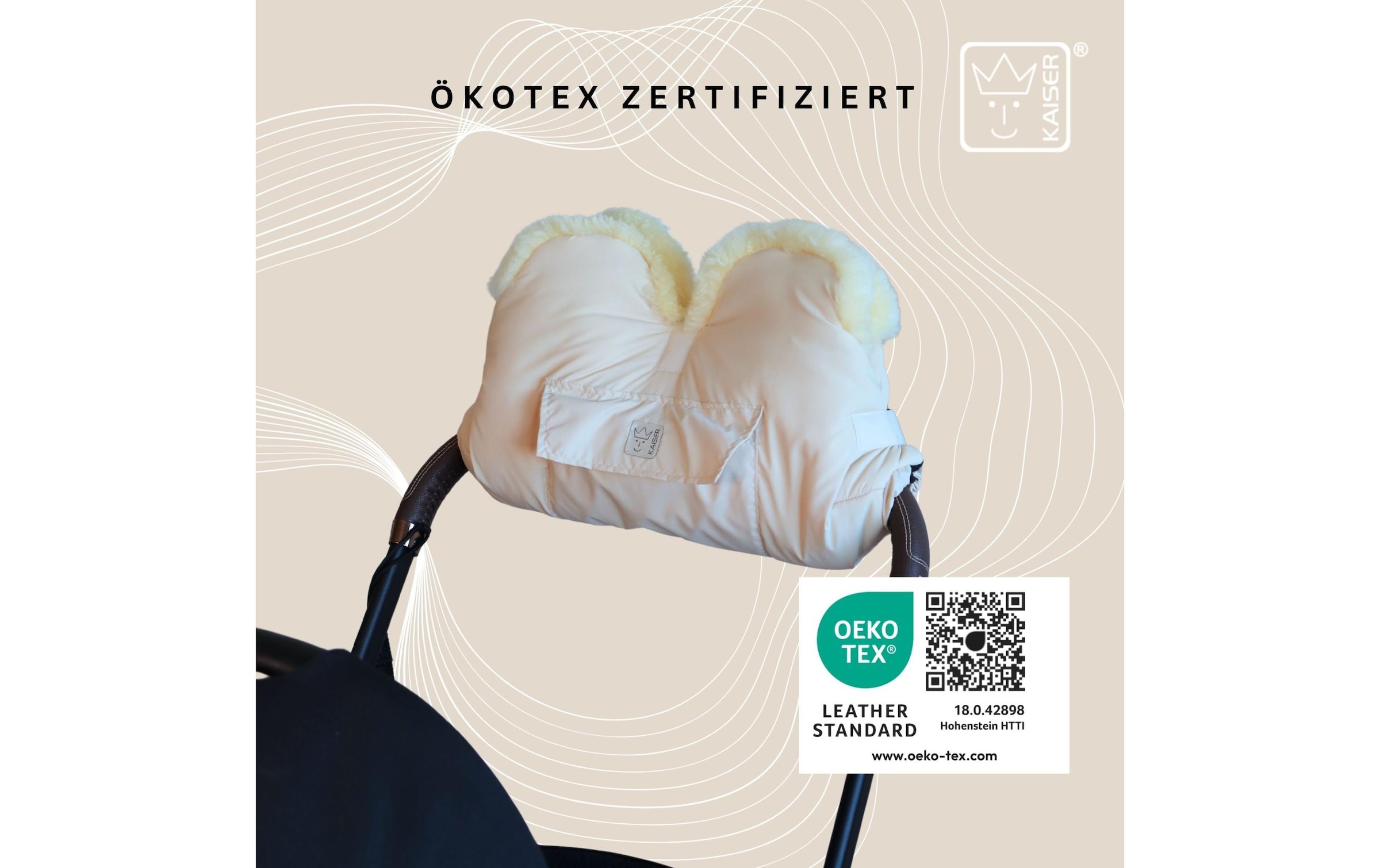 Kaiser Kinderwagen-Handwärmer »Lammfell Big Cream«
