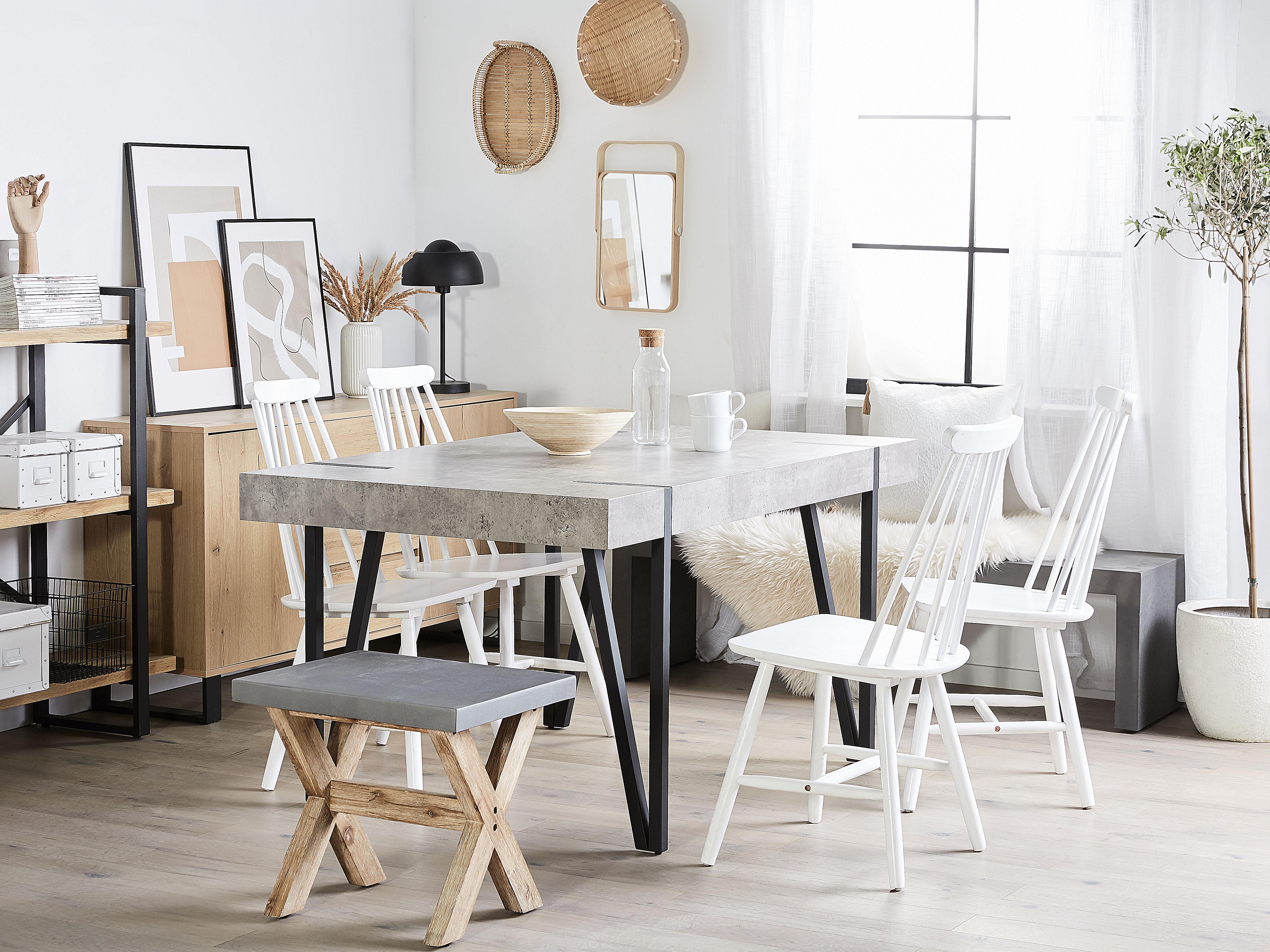 Eettafel ADENA Grijs beton-effect 90 cm 150 cm