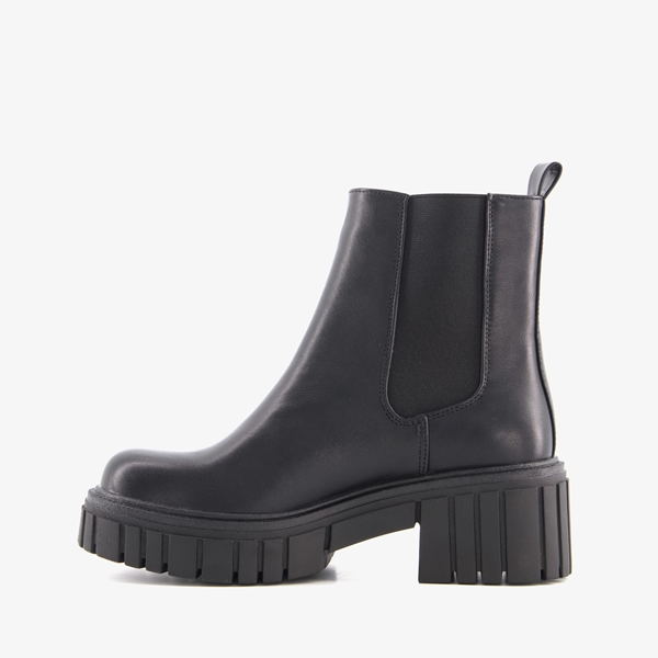 Blue Box dames chelsea boots met hak zwart
