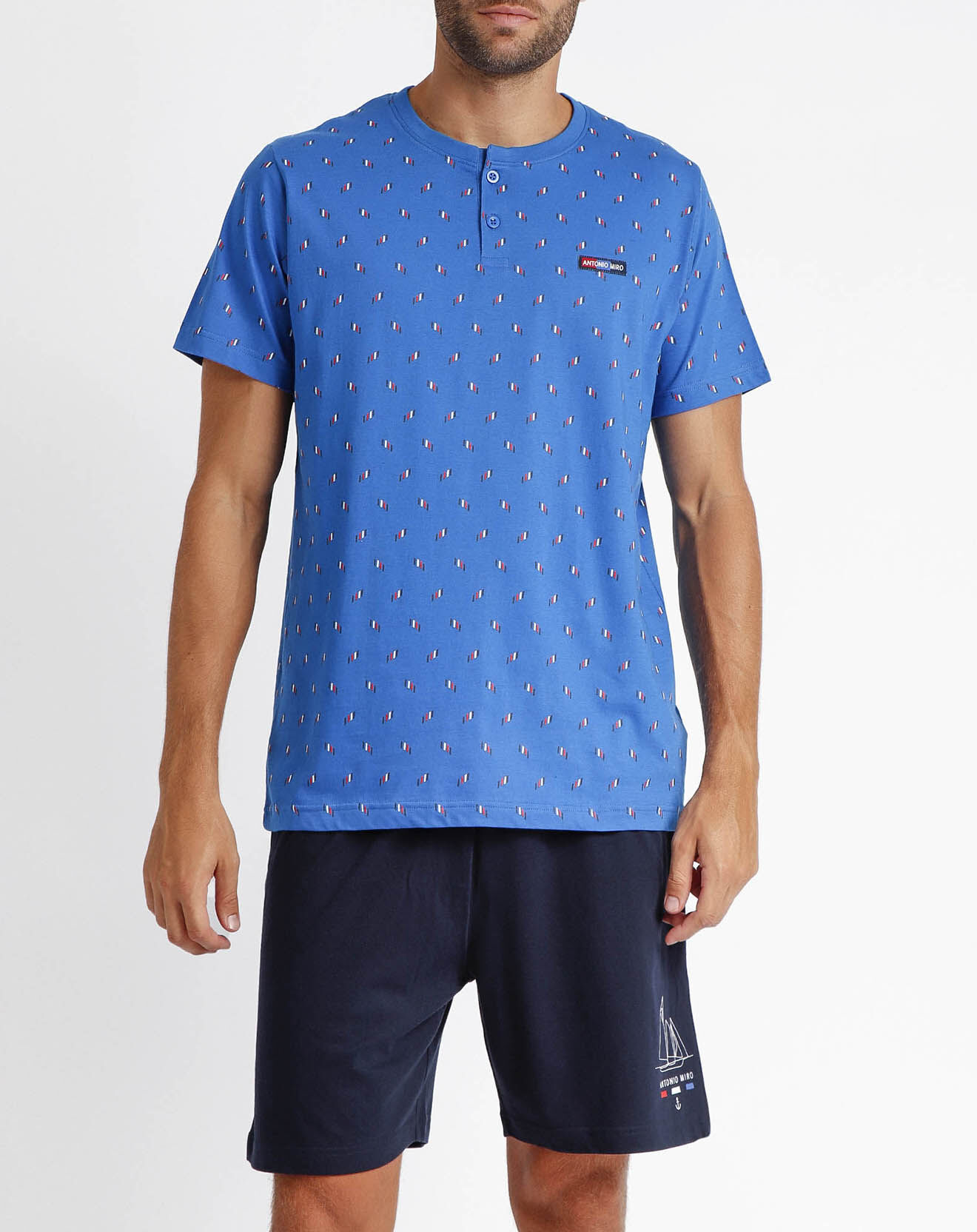 Antonio Miro Pyjama T-Shirt & Short Cyril bleu