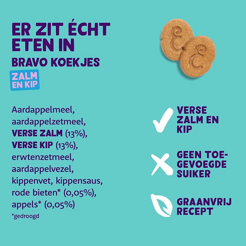 Edgard & Cooper Bravo Biscuits Zalm & Kip 400 gram | 13516