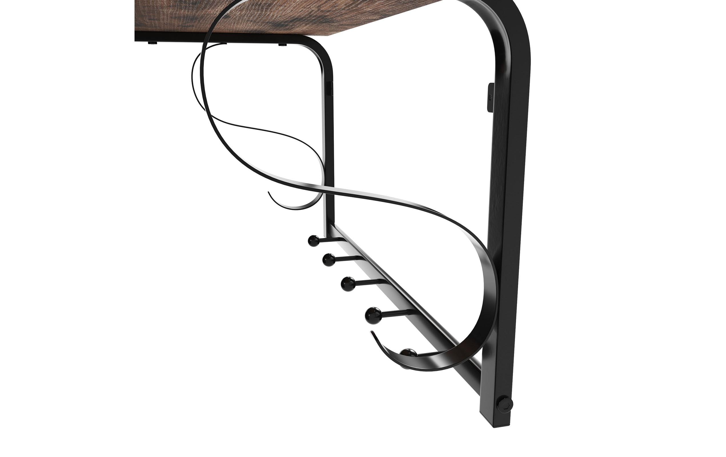 Wandgarderobe Industrial Look 60 x 31.7 cm, Braun/SchwarzGarderobe
