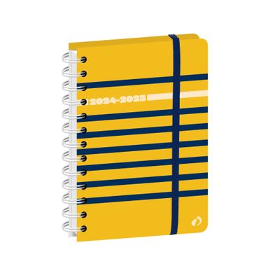 Agenda Oslo - 1 jour par page - 12 x 17 cm - marin jaune - Quo Vadis