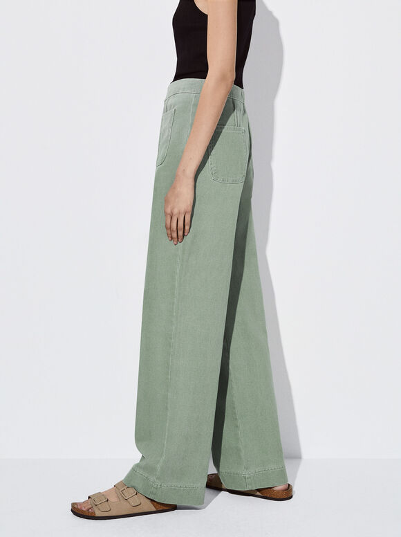 Calça jeans reta - Verde