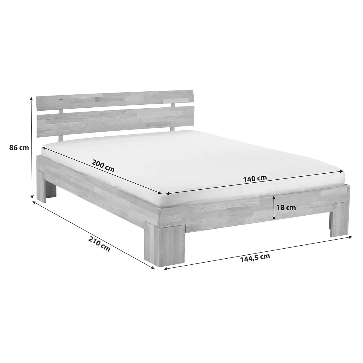 Futonbett Malu 140x200 Eiche