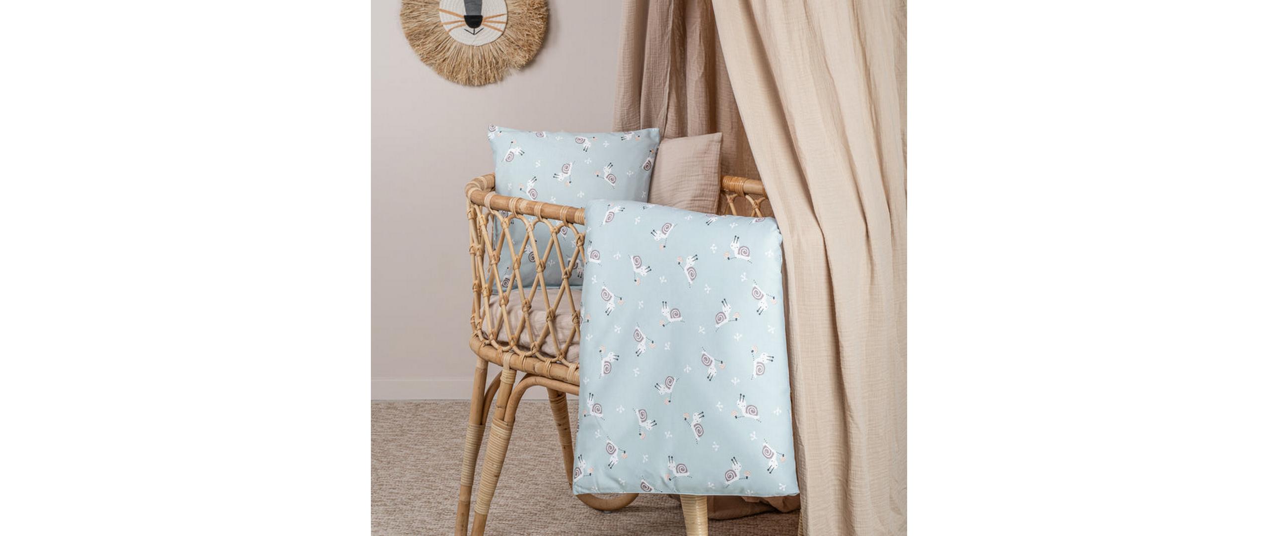 Kinderbettwäsche Jersey Schnecke 100 x 135 + 40 x 60 cmBaby- und Kinderbettwäsche aus 100% Jerseybaumwolle