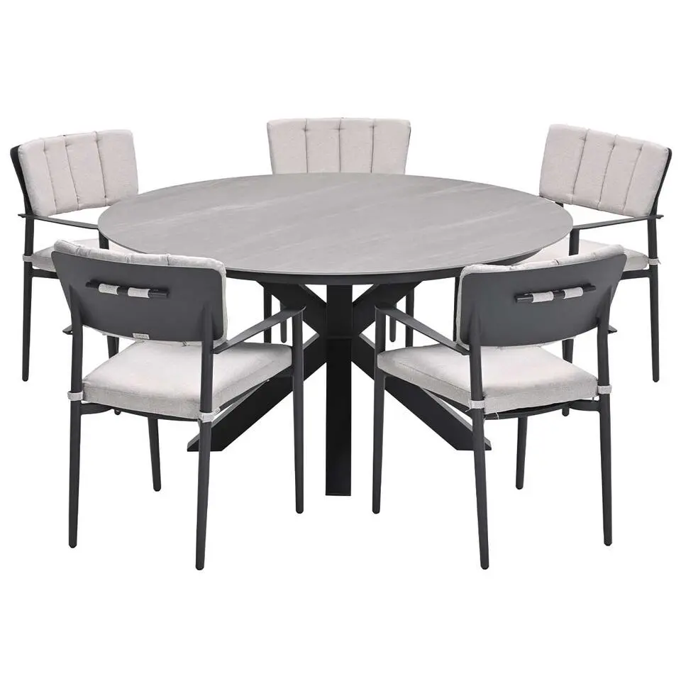 Garden Impressions Dane tuinset 6-delig - Duuk tuintafel Ø150 cm