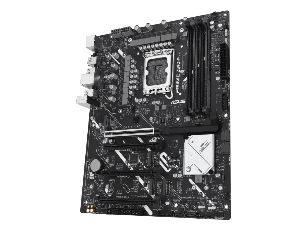 ASUS PRIME Z890-P - Bundkort - micro ATX - LGA1851 sokkel - Z890 Chipset - USB-C 3.2 Gen 2x2, USB 3.2 Gen 2, USB 3.2 Gen 1, USB-C 3.2 Gen 1 - 2.5 Gigabit LAN - onboard grafik (CPU påkrævet) - HD Audio (8-kanaler)