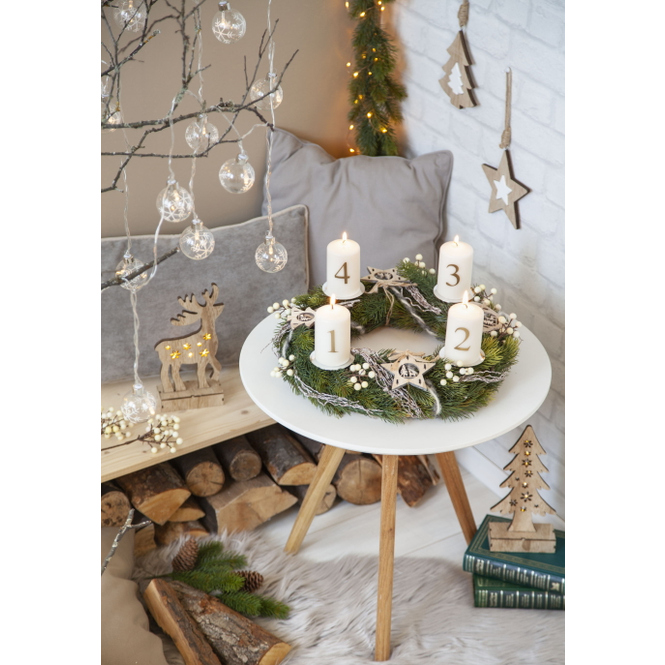 LED-Baum - aus Holz - 11 x 5 x 24 cm