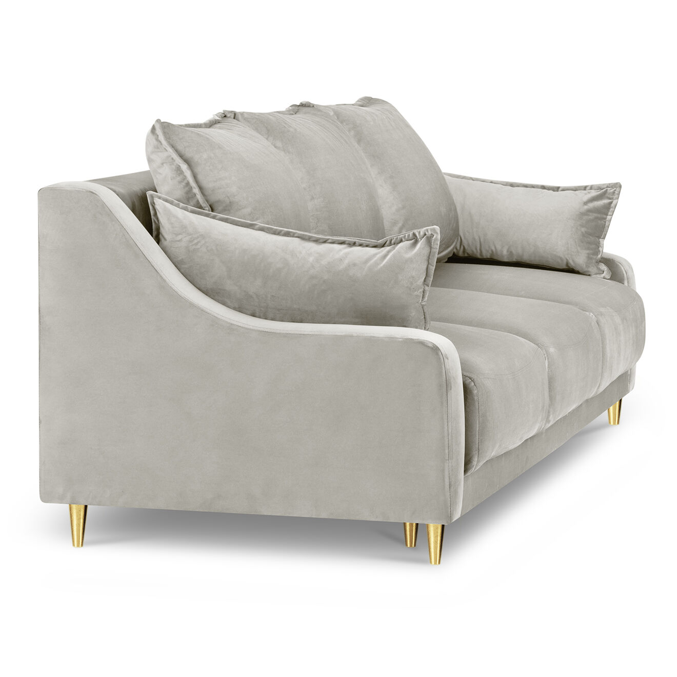 Mazzini Sofas Canapé convertible 3 places avec coffre de rangement Freesia beige - 215x94x90 cm