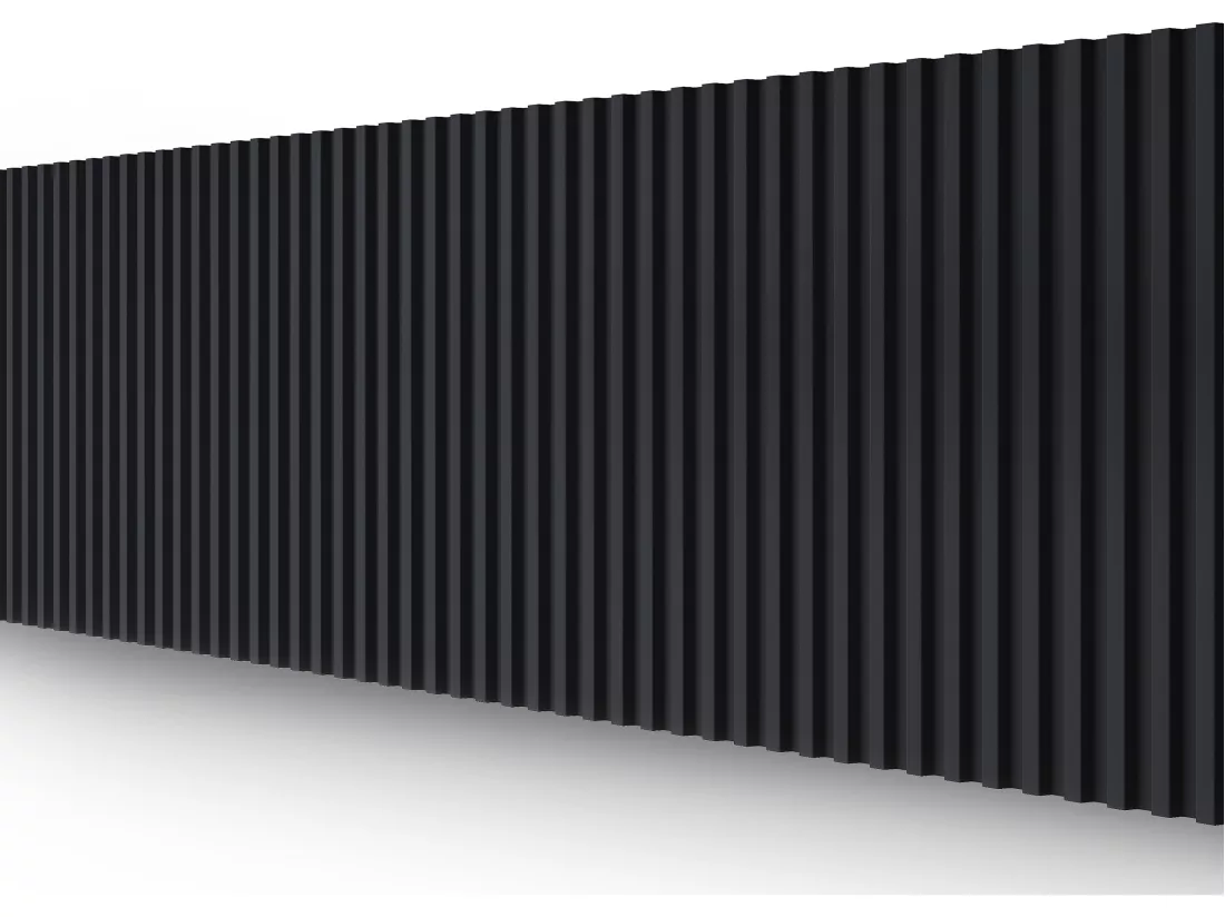 Panneau mural 3D - Pack de 2,83 m² - Noir - Lot de 8 pièces - CLINTON