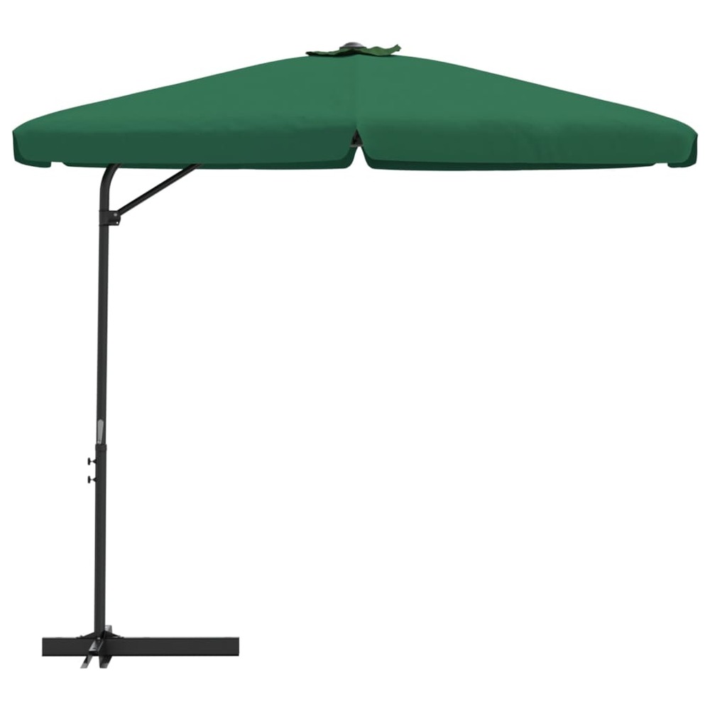 Parasol d'extérieur avec mât en acier 300 cm vert