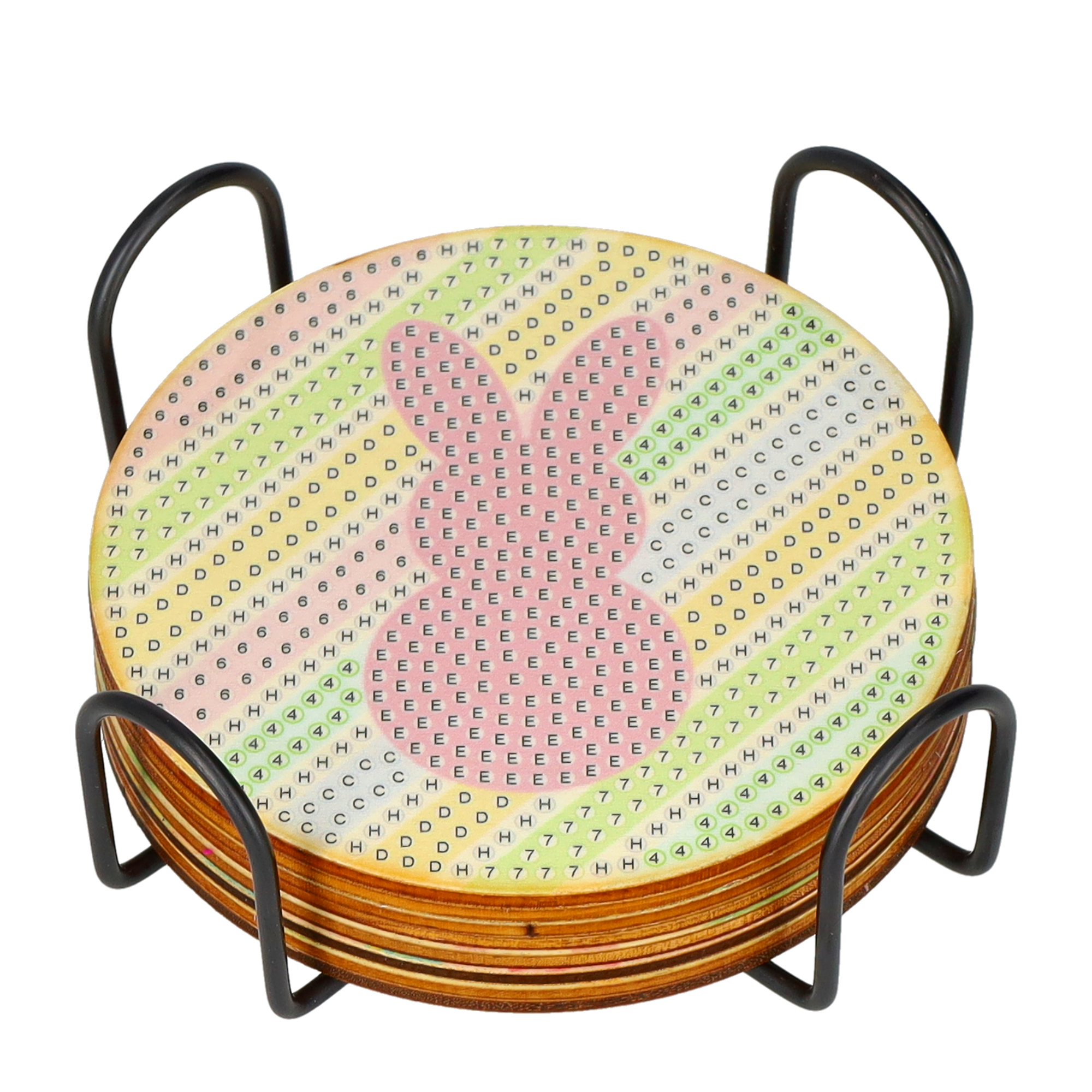 (28-tlg. Set) Ø10cm 5D Diamond Painting Oster Deko DIY Getränke Untersetzer Diamant Malerei - Hase / Blume / Osterei