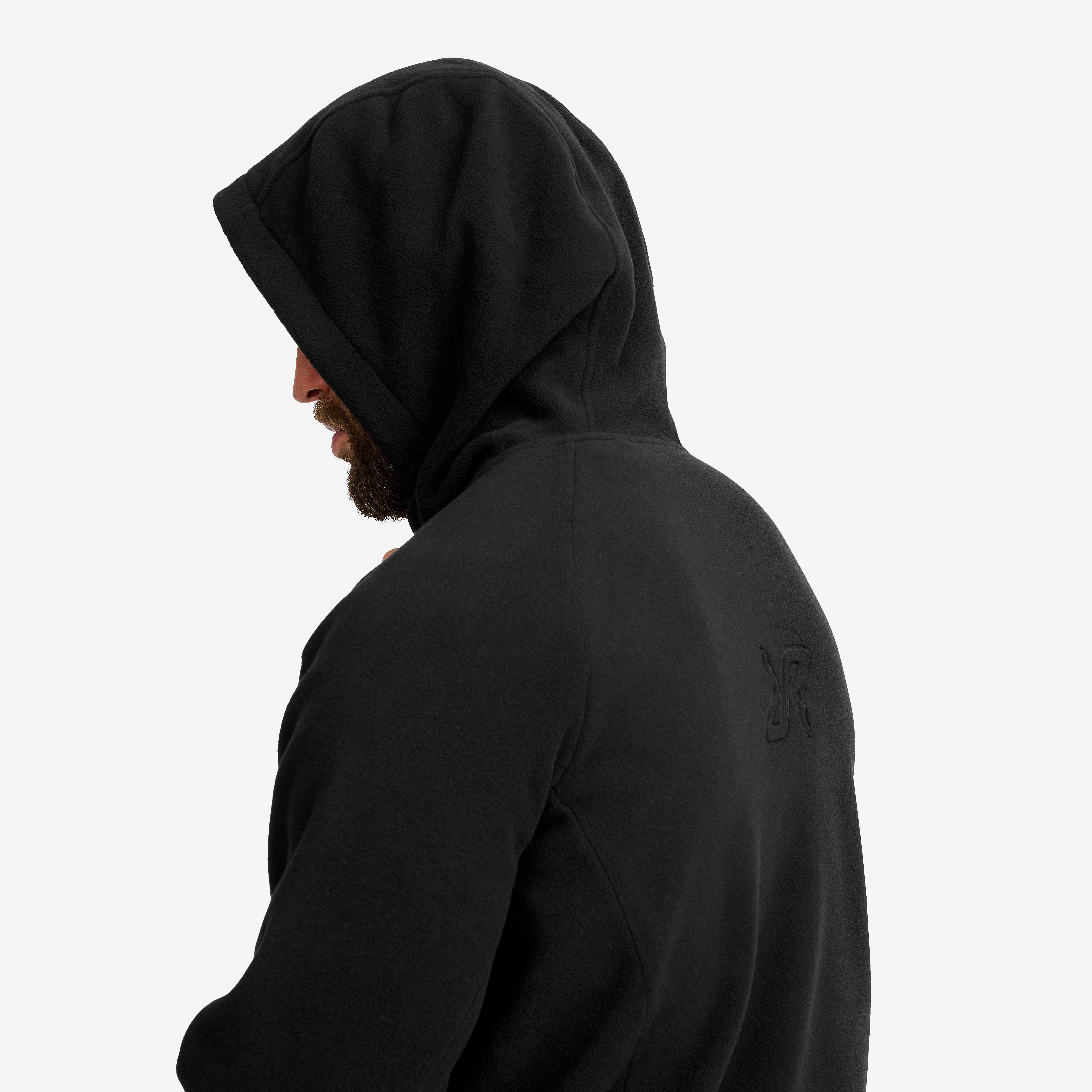 Polar Fleece Hoodie Herre Black