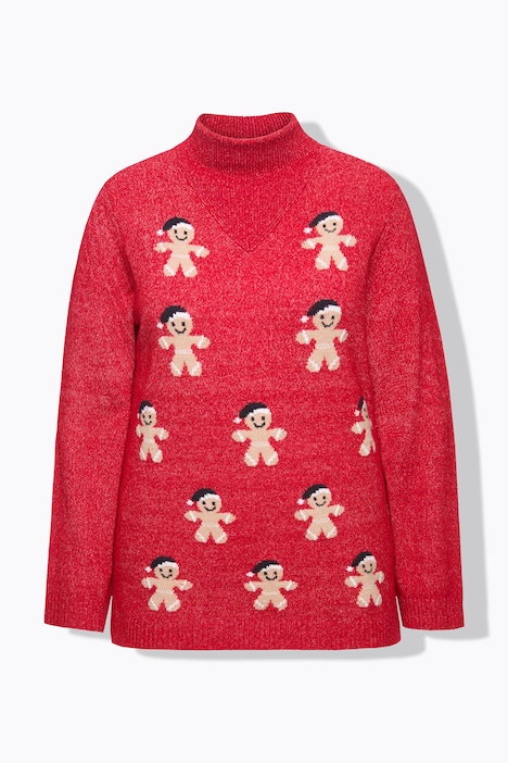 Pullover, Lebkuchenmann, Stehkragen, Langarm