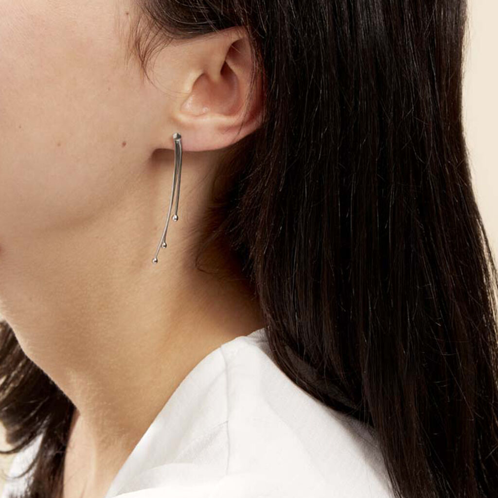 Boucles D'oreilles Pendantes Giorgia Argent Blanc