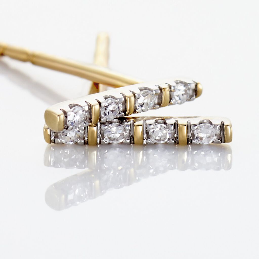Boucles D'oreilles Puces Or Jaune Puces Judy Diamants