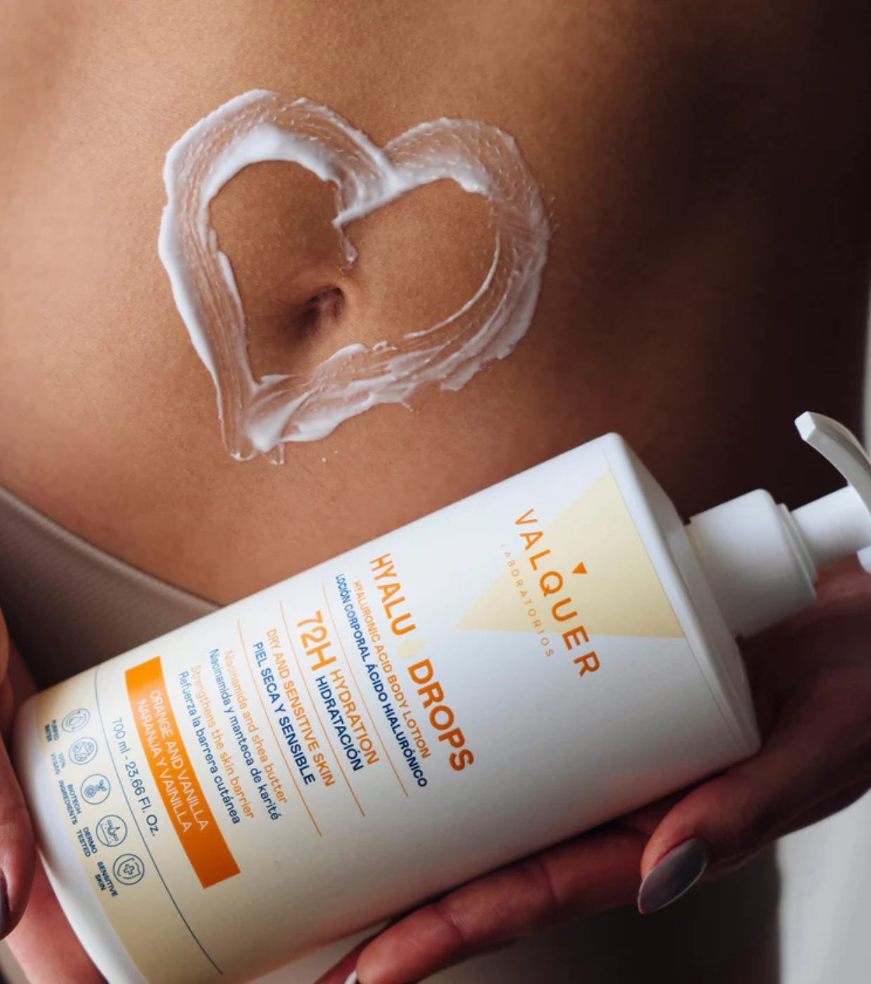 Valquer - Loção Hidratante Corporal 72h Hyaludrops - Laranja e Baunilha