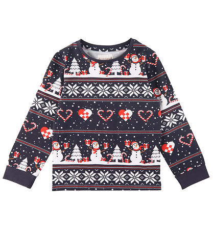 Jule-Sweaters Natt?j - Julehjerte Pyjamas - Navy