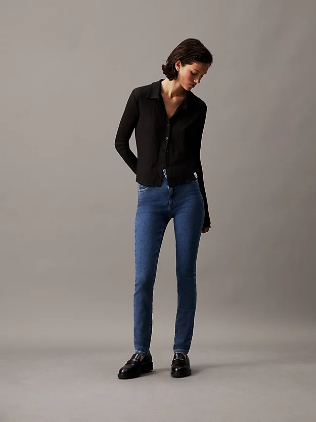 Calça jeans skinny de cintura alta