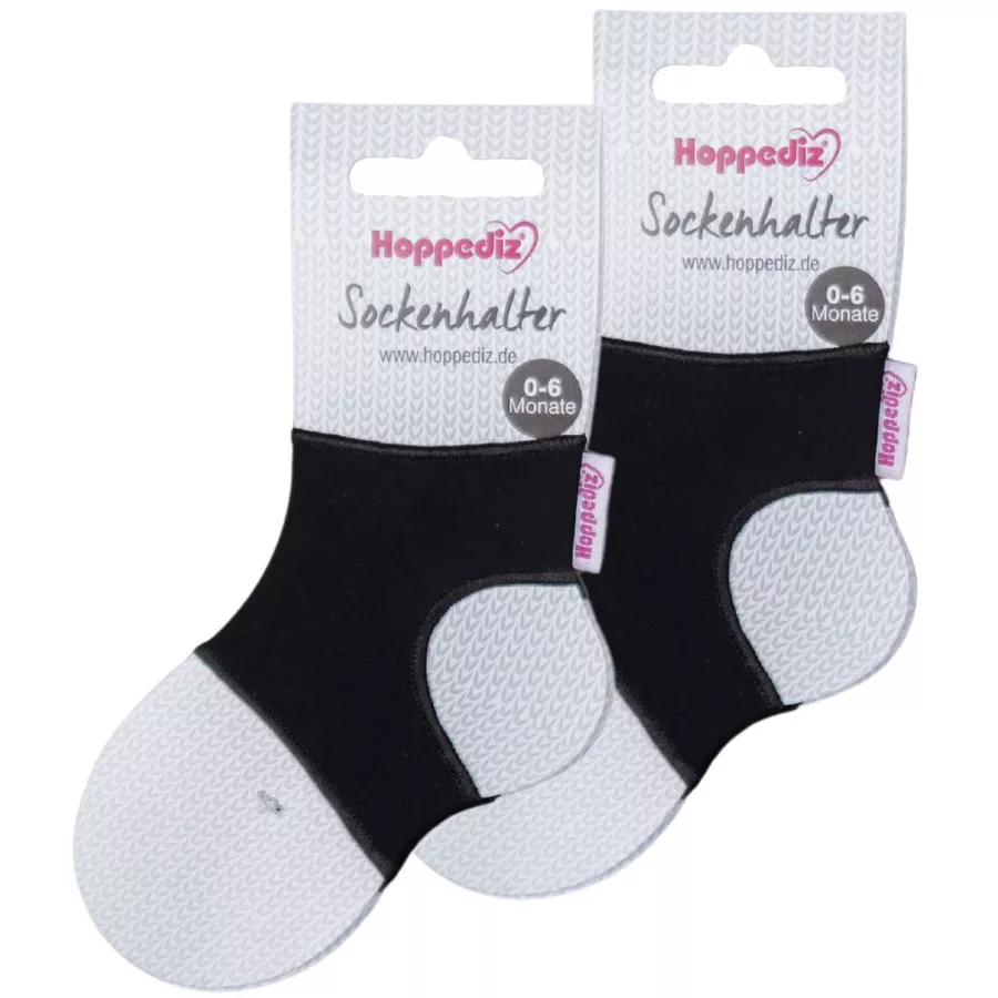Hoppediz Babysocken Sockenhalter 2-er Set schwarz