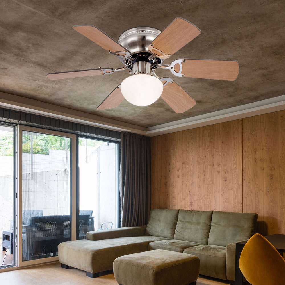 LED Deckenventilator UGO mit Zugschalter & Beleuchtung