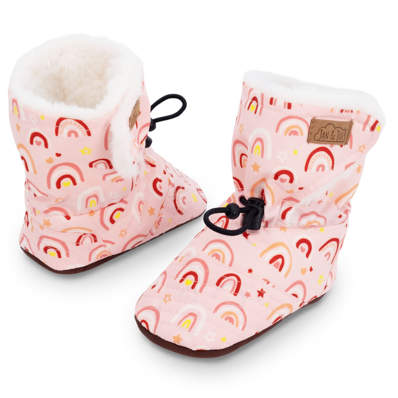 Jan and Jul Jan and Jul Stay-Put Winter Booties Pink Rainbows