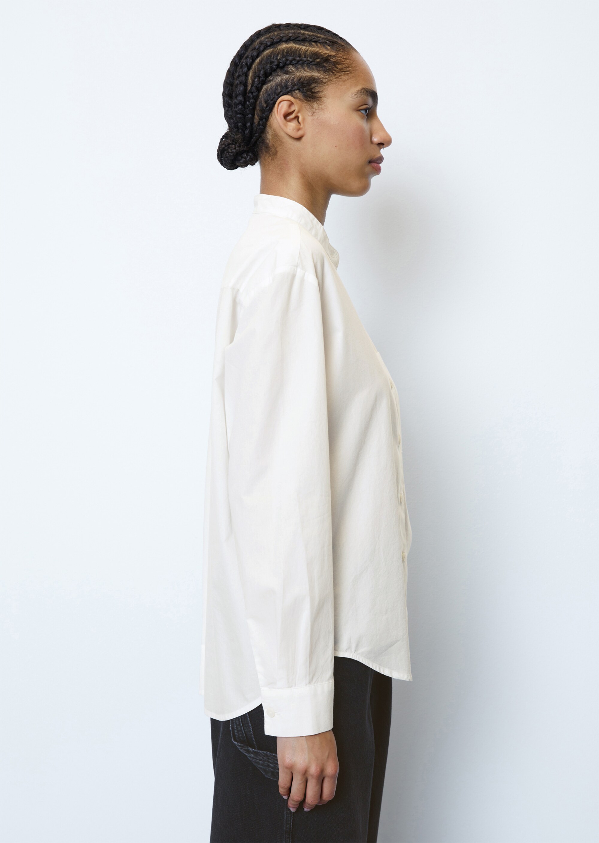Langarm-Blusenshirt loose aus Organic Cotton