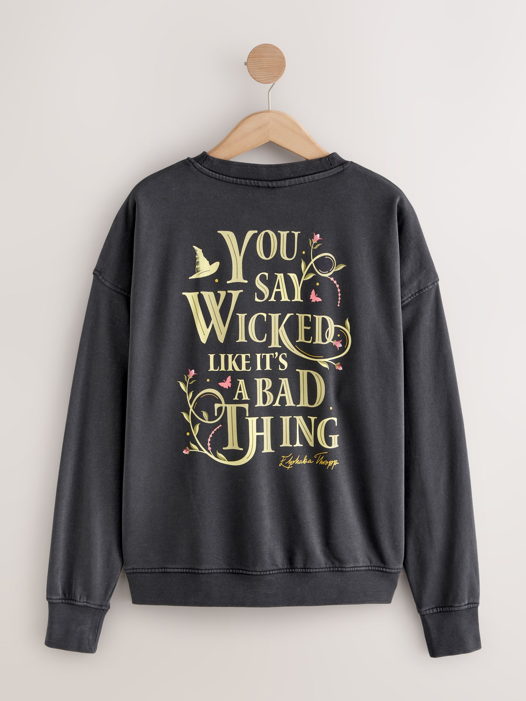 Marineblauw - Official Wicked Licence Graphic Longsleeve Crewneck Sweatshirt
