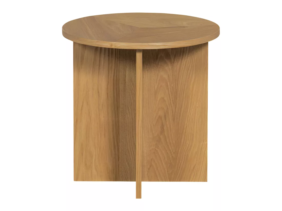 Lina - Lot de 2 tables d'appoint rondes en bois - Bois clair