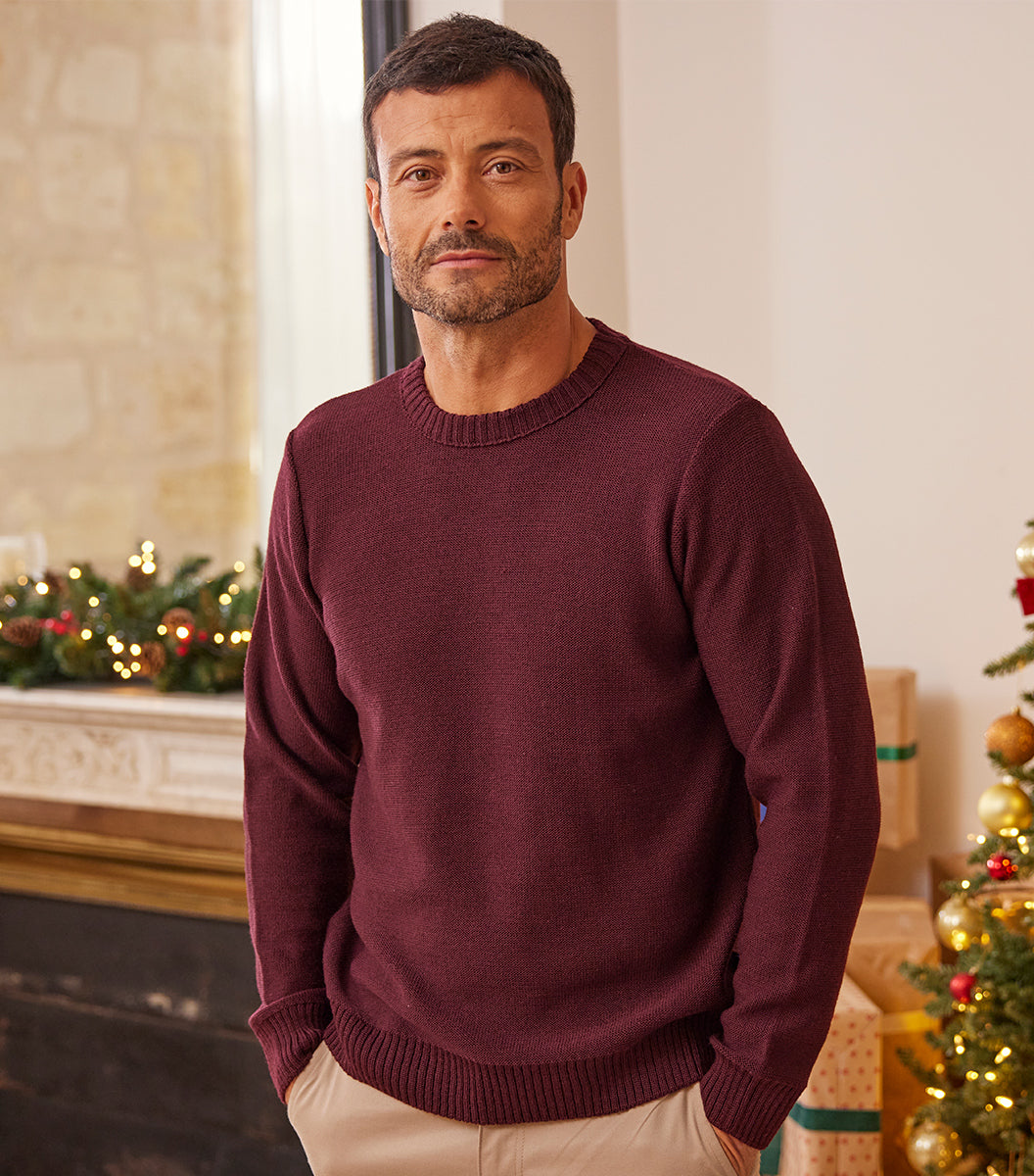 Pull Homme Laine Bordeaux