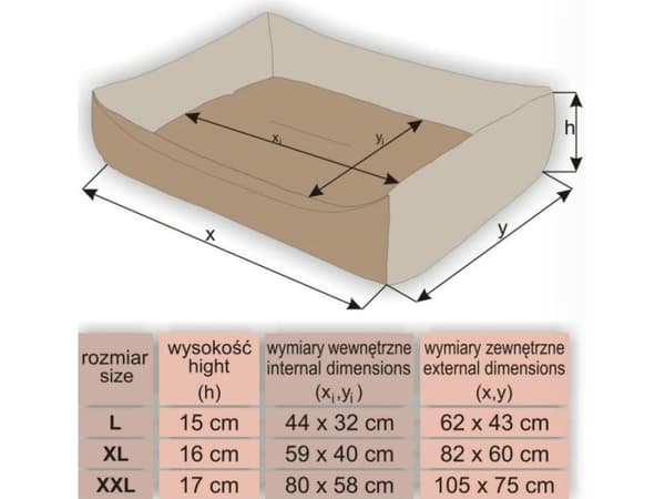 Hobbydog Eco Bed - Grafittsider og sort XL madrass