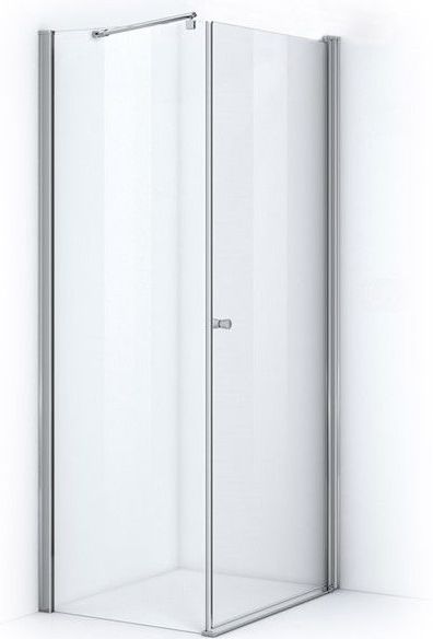 Zircon Essence Douchecabine | 100x80 cm Chroom Helder glas Draaideur Rechthoek