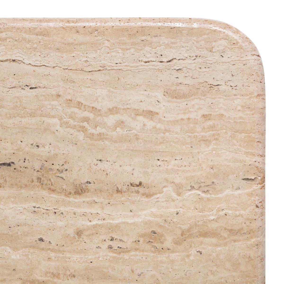 TABLE BASSE JIVAN TRAVERTIN BOIS D.120X70CM