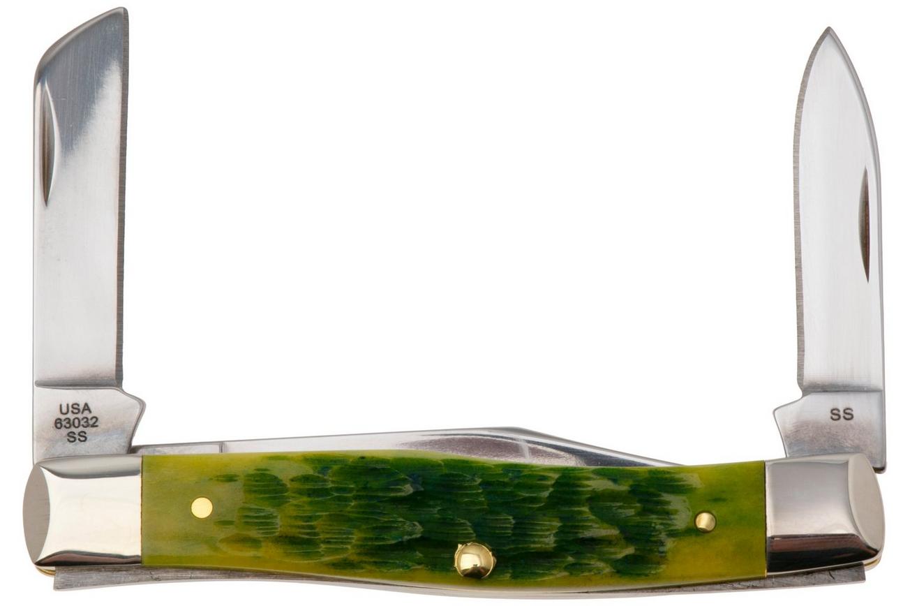 Case Medium Stockman Green Apple Bone, Peach Seed Jig, 27862, 63032 SS zakmes