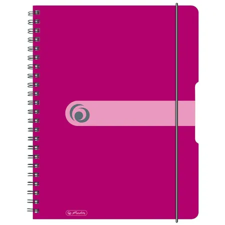 Herlitz Spiralblock beere, 80 Blatt, DIN A4, kariert