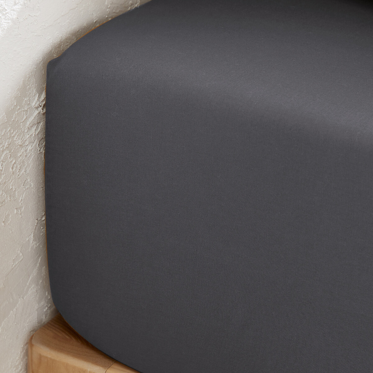 LA REDOUTE INTERIEURS<br>Lençol de baixo liso em algodão lavado, dobra de 30 cm, Scenario