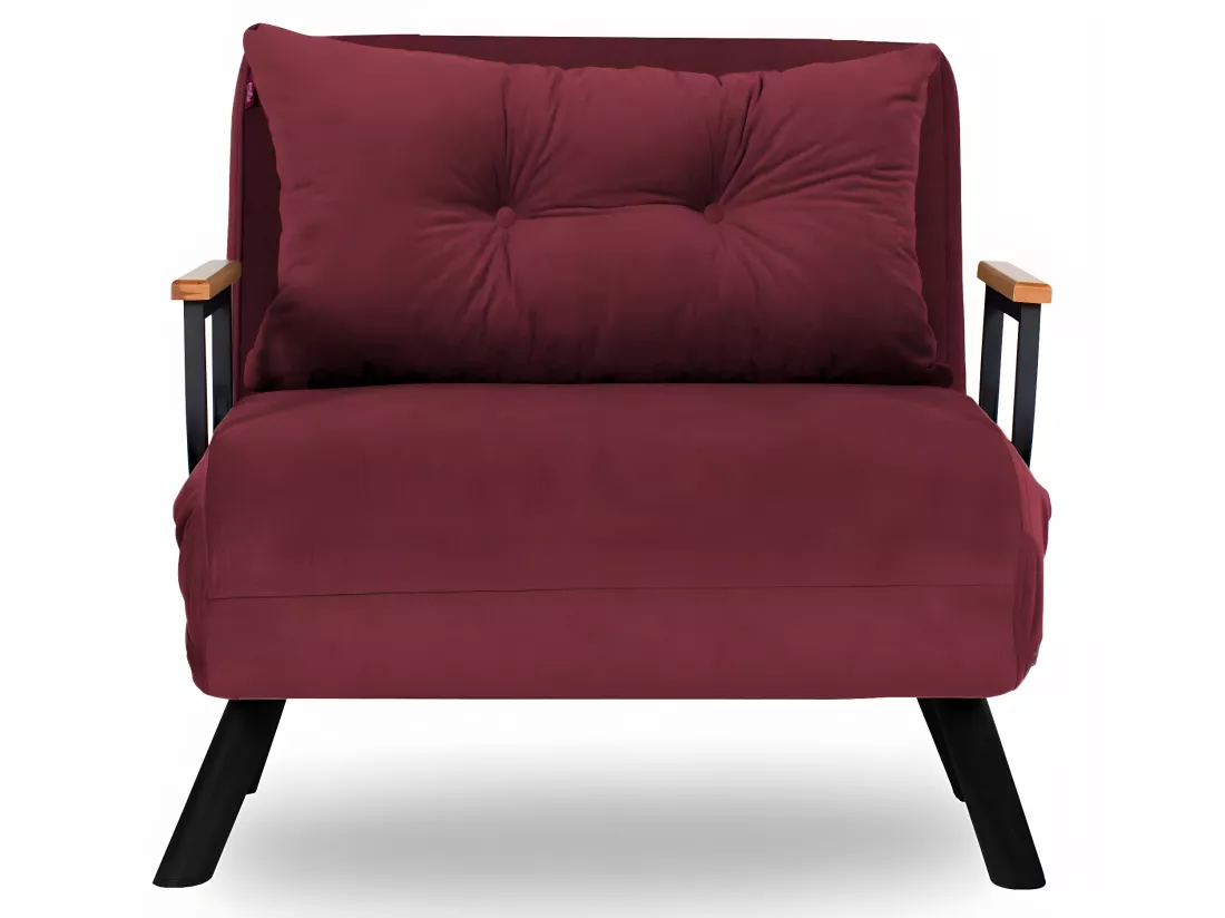 Fauteuil convertible tissu Sylvano-Couleur Bordeaux-1 place fauteuil
