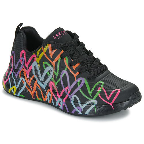 Skechers - UNO LITE GOLDCROWN - HEART OF HEARTS - Noir / Multicolore