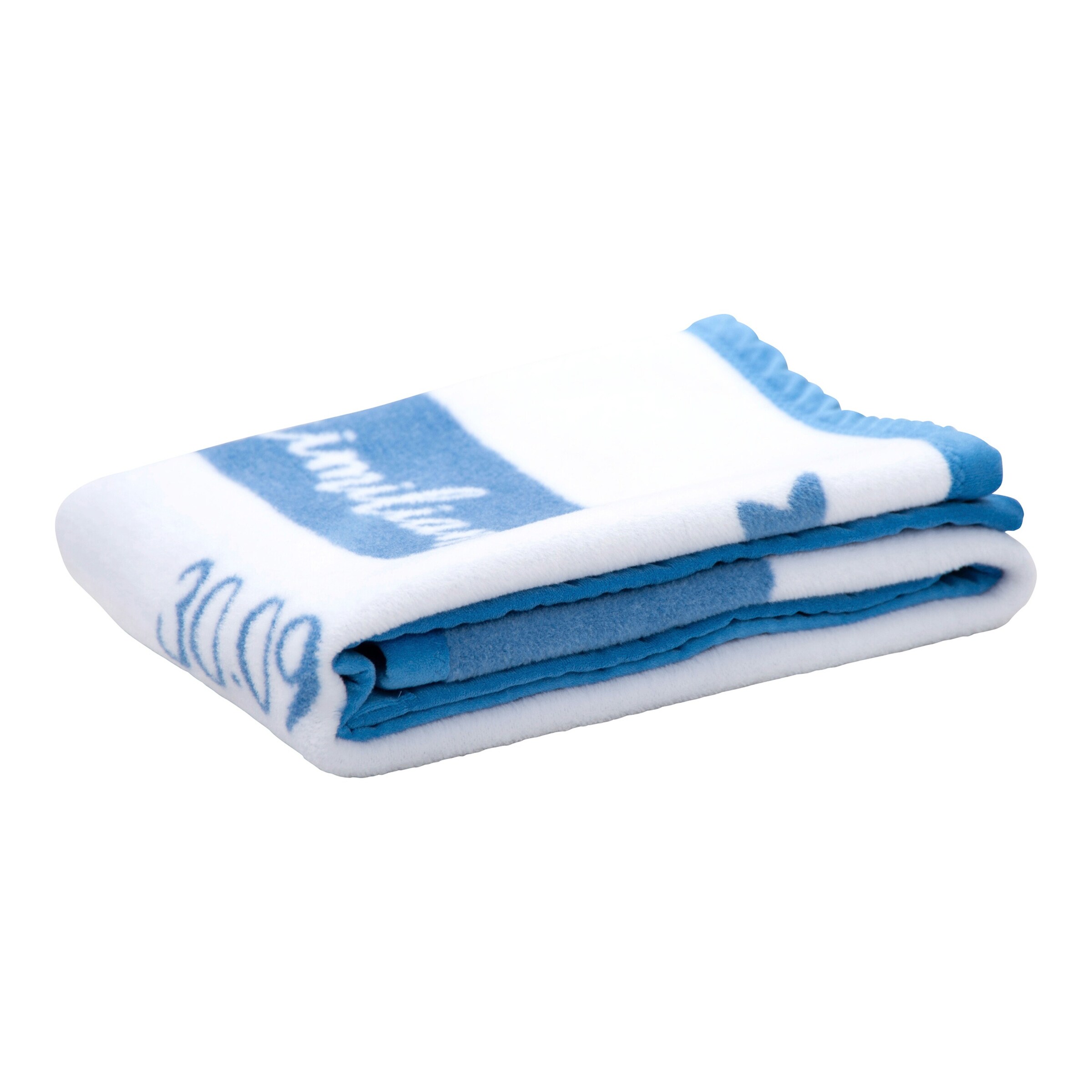 Herding Babydecke Unicade mit Namen 75x100 cm blau / Giraffe