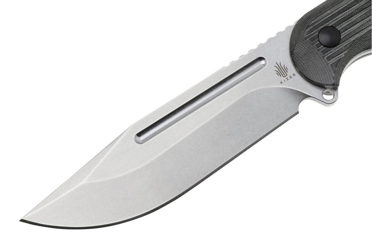 Kizer Ursa Major 1082A3, Satin Nitro-V, Black Micarta, vaststaand mes, Maksim Epifantsev design