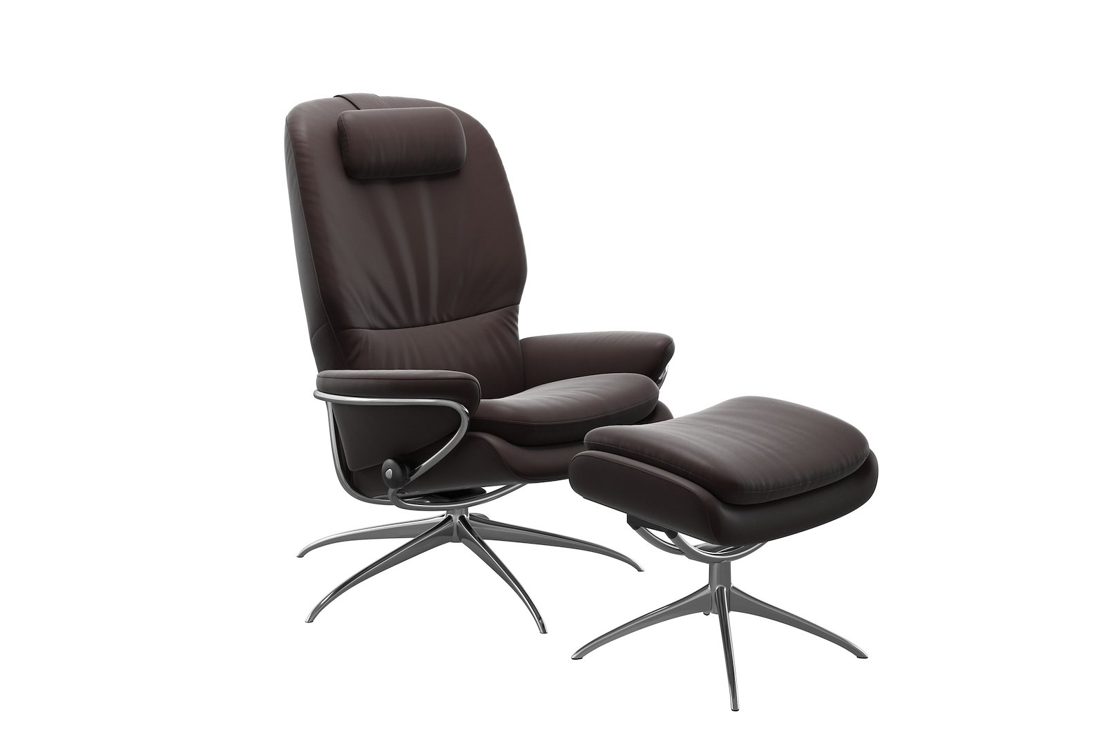 Rome lenestol m/krakk Hud Paloma Chocolate - Star - Chrome