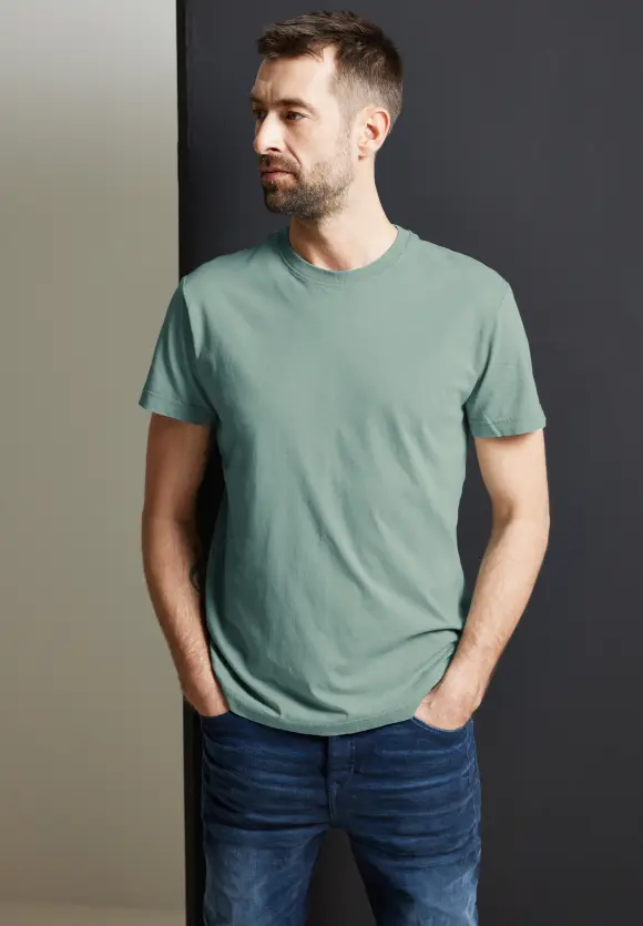 T-Shirt in gewaschener Optik - dust green